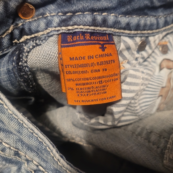 Rock Revival Women's Medium Blue Straight Leg Jeans - Picture 9 of 10